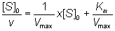 [S]0/v = [S]0/Vmax + Km/Vmax 