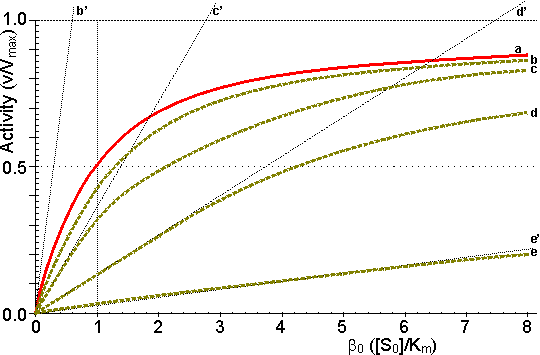 Enzyme activity linear with substrate concentration under diffusion limitations