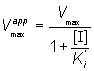 Vmaxapp = Vmax/(1 + [I]/Ki'])