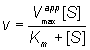 v = Vmaxapp[S]/(Km + [S])