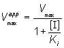 Vmaxapp = Vmax/(1 + [I]/Ki])