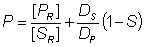 P = [PR]/[SR] + (DS/DP)(1 - S)