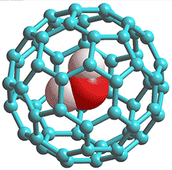 C60 fullerene containing a water monomer
