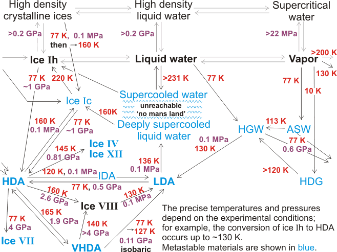 Relationships and transformations between the amorphous ices