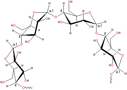 1 Chemical structure of starch with amylose and amylopectin units.