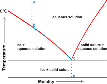 Phase diagram for the water-solute system