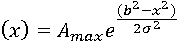 A(x)=e^(-x^2/(2sigma^2))