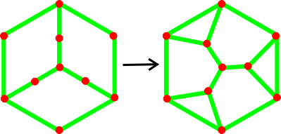 The 6.4 structure of the tricyclo-decamer (H2O)10 degrades into a 3.3 5.3 6.1 structure