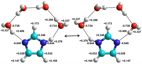 Imidazole and its connecting 'water wire'