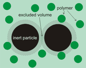 cartoon showing the area that polymers cannot penetrate