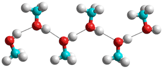 chain of hydrogen bonded methanol molecules