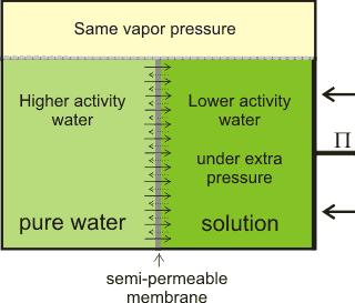 Relation of osmotic pressure to vapor pressure