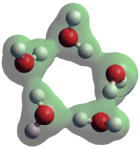 Cluster of five water molecules