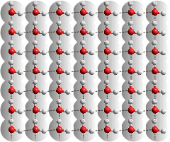 The 100 surface of Pt is four coordinated allowing
fully hydrogen-bonding water
