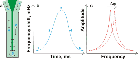 Resonant mass measurement with a nanobubble flowing past the resonant 'diving board'