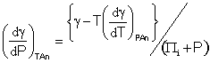 (dgamma/dP)TAn=(dA/dV)TPn=(gamma - T(dgamma/dT)PAn/(Pi + P)