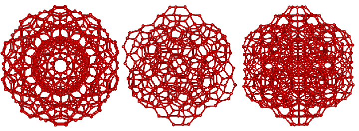 Tesselated dodecahedral water clusters separated by single pentagonal boxes