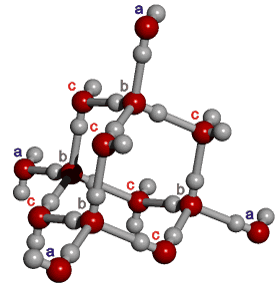 14-molecule tetrahedron of water molecules