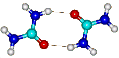 Urea dimer showing hydrogen bonds