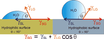 The contact angle